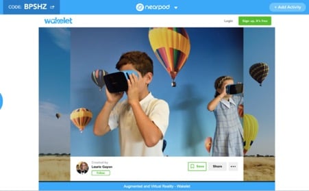 A Wakelet collection within a Nearpod lesson