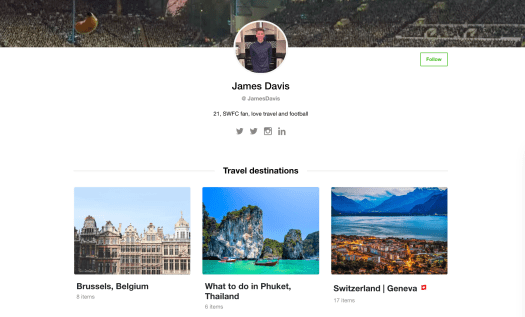 Wakelet travel curation example