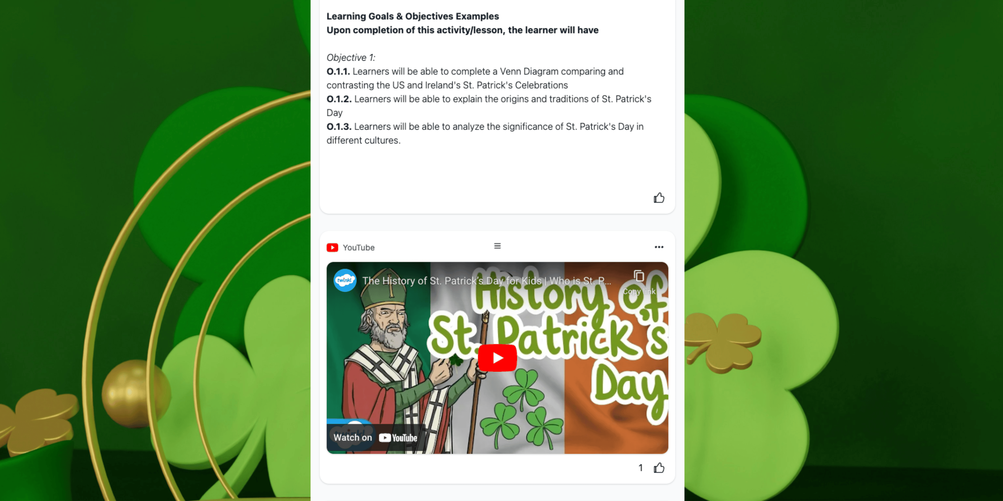 St Patricks Day Lesson Plan